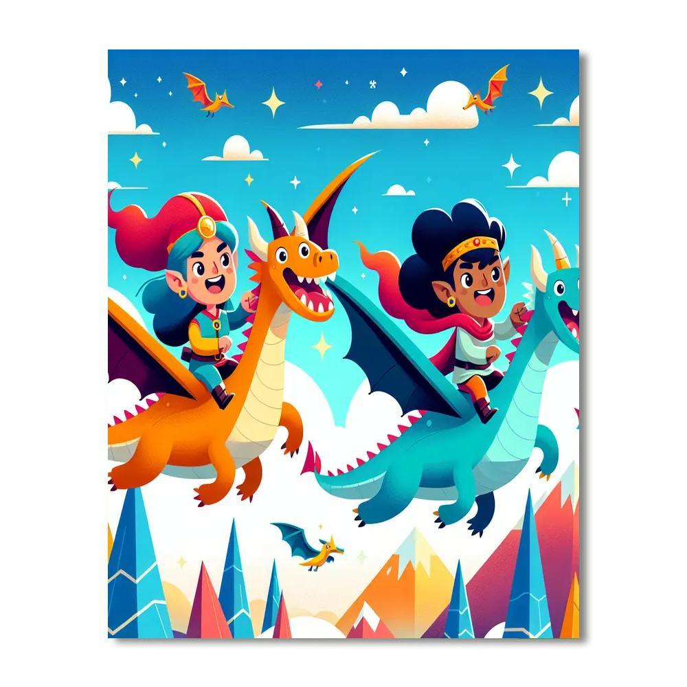 Legendary Dragon Riders Paint By Numbers Art