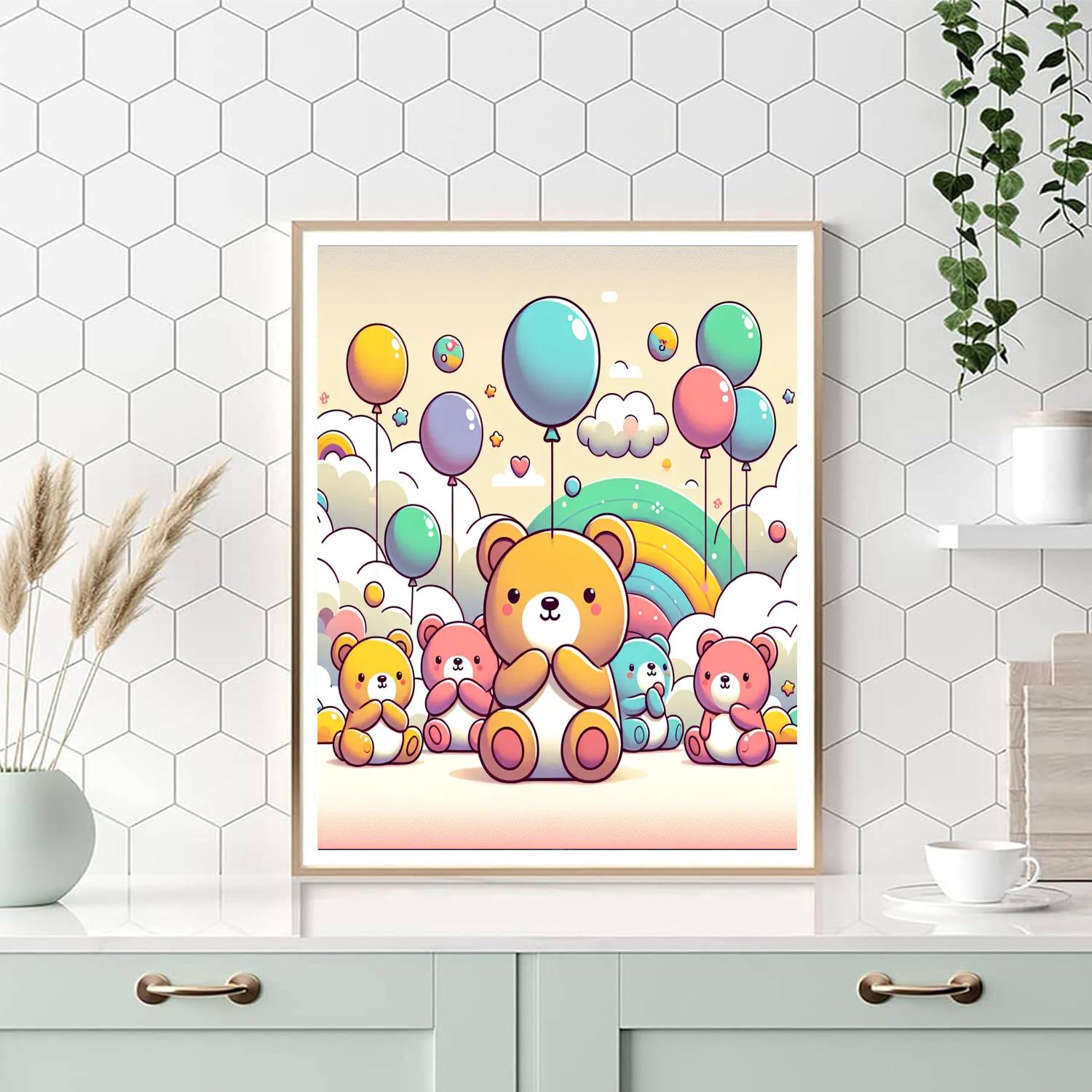 Cuddly Teddy Bear Dreams Numbered Painting Kits