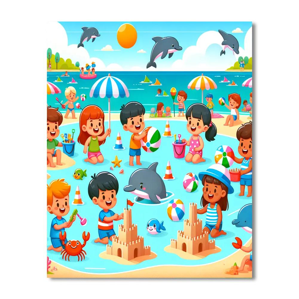 Bright Beach Adventures Paint By Numbers