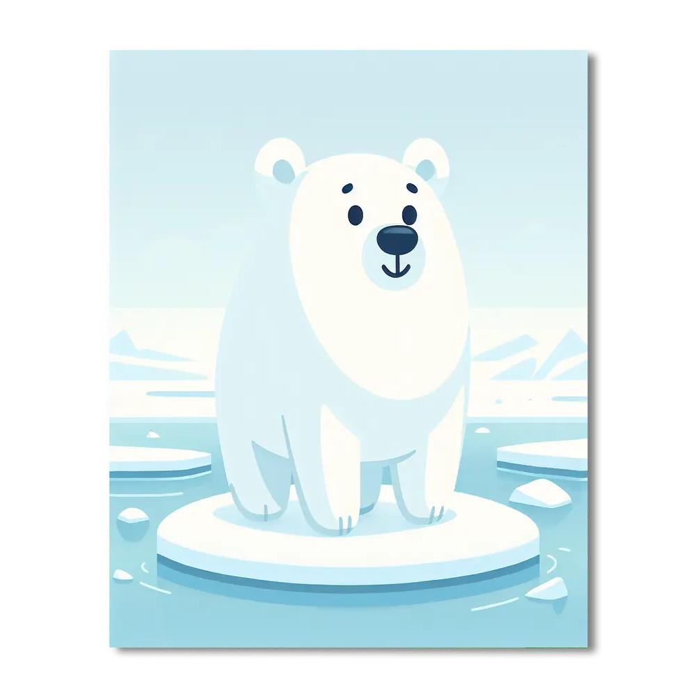 Cheerful Polar Bear Number Painting