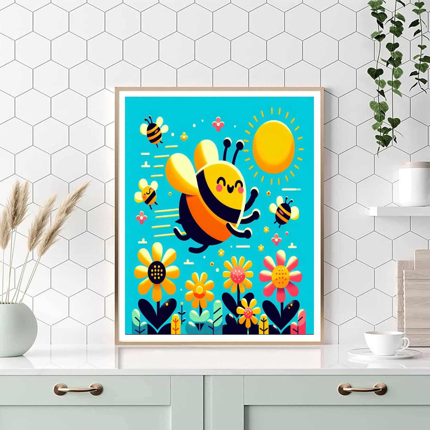Giggly Little Bee Paint By Numbers Art