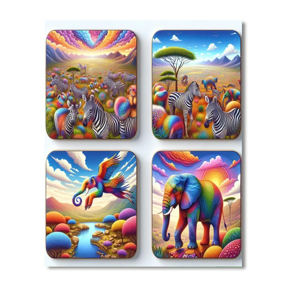 Surreal Safari Coasters Paint By Number