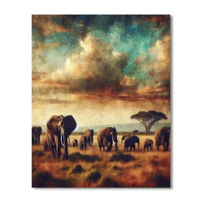Gentle Giants Of The Savannah Paint By Number