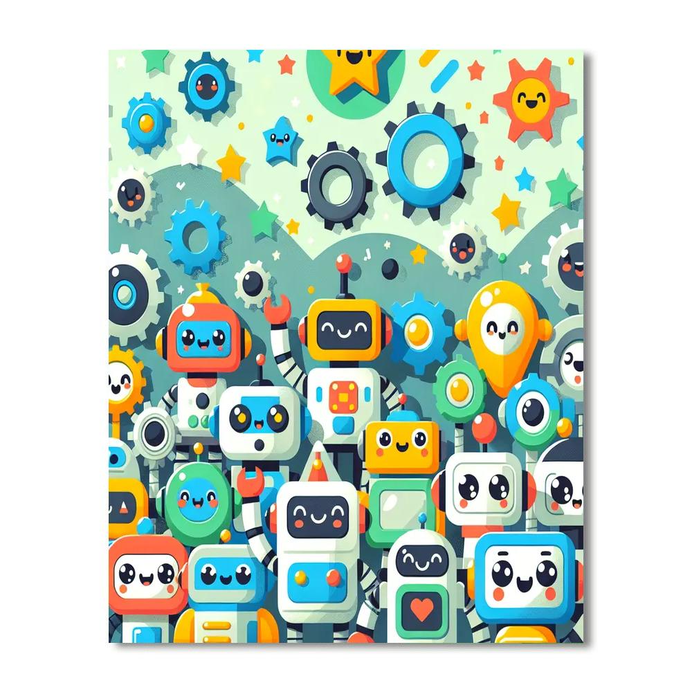Lively Robot Revolution DIY Paint By Numbers