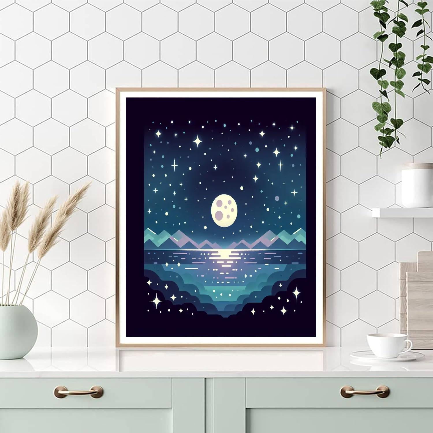 Lunar Dreamscape Voyage Painting Number Kit