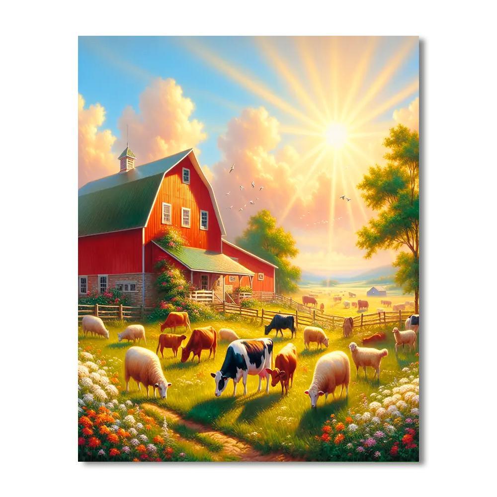 Sunny Farmhouse Morning DIY Paint By Numbers