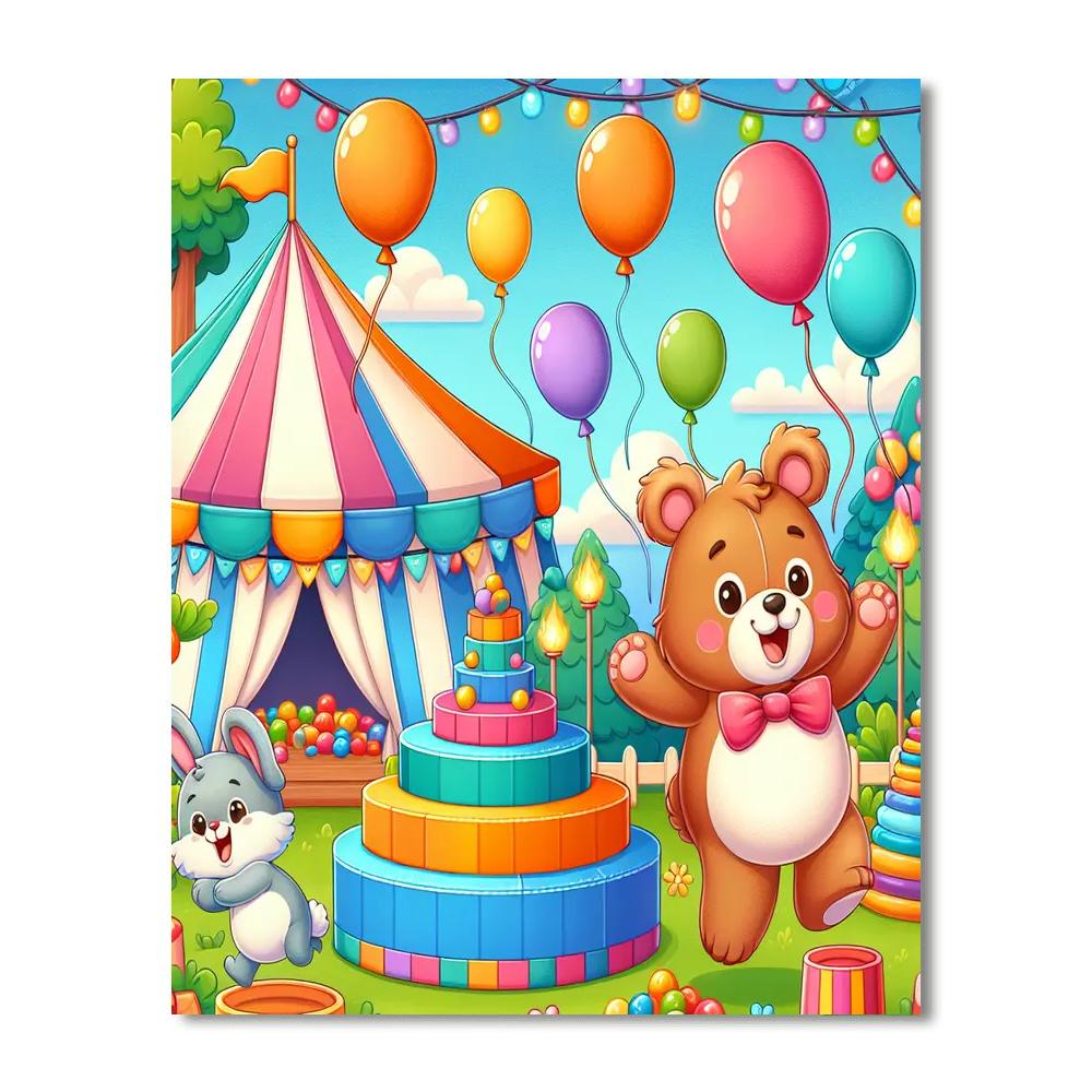 Cute Critters Carnival Painting Number Kit