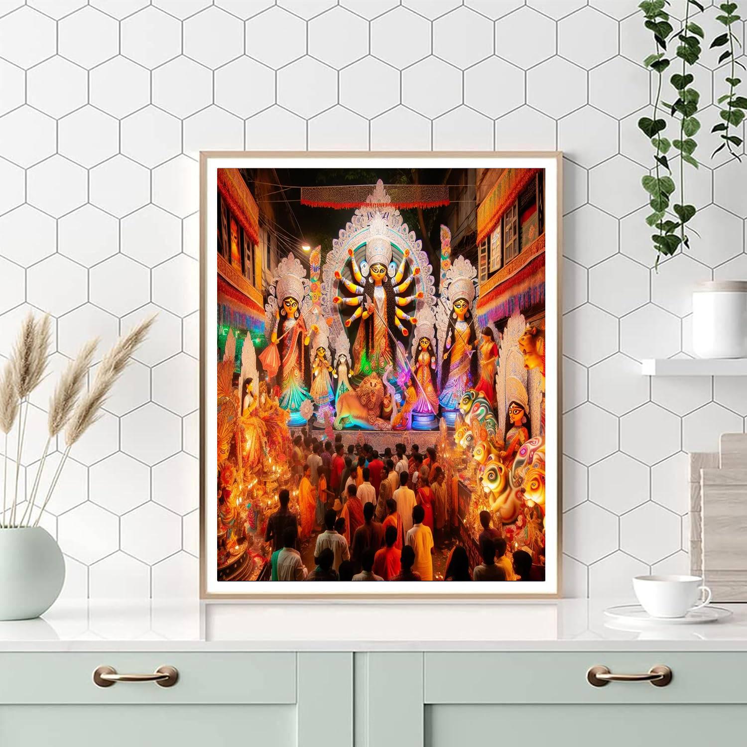 Kolkata Durga Puja Number Painting