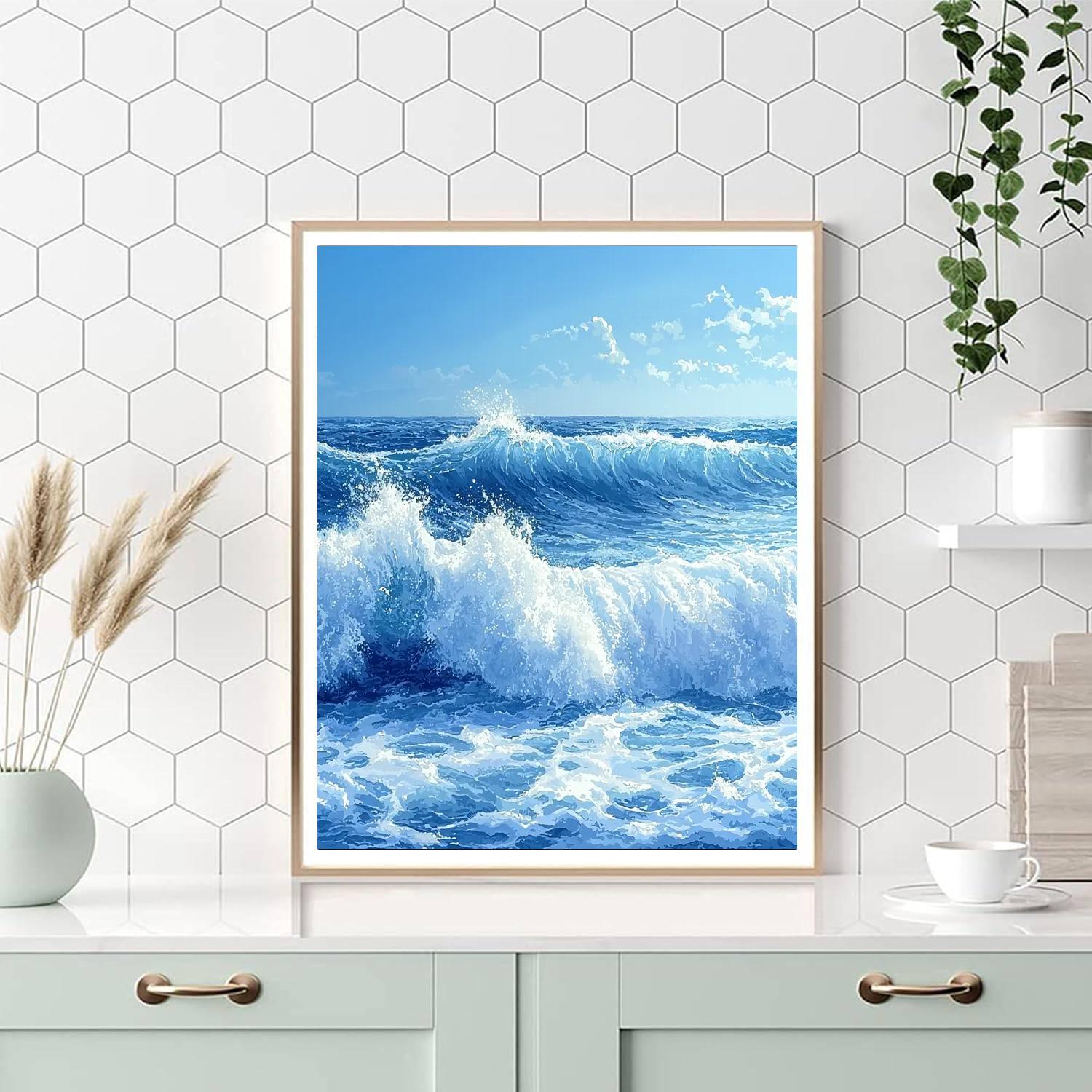 Michelangelo Inspired Celestial Wave Symphony  Paint By Number