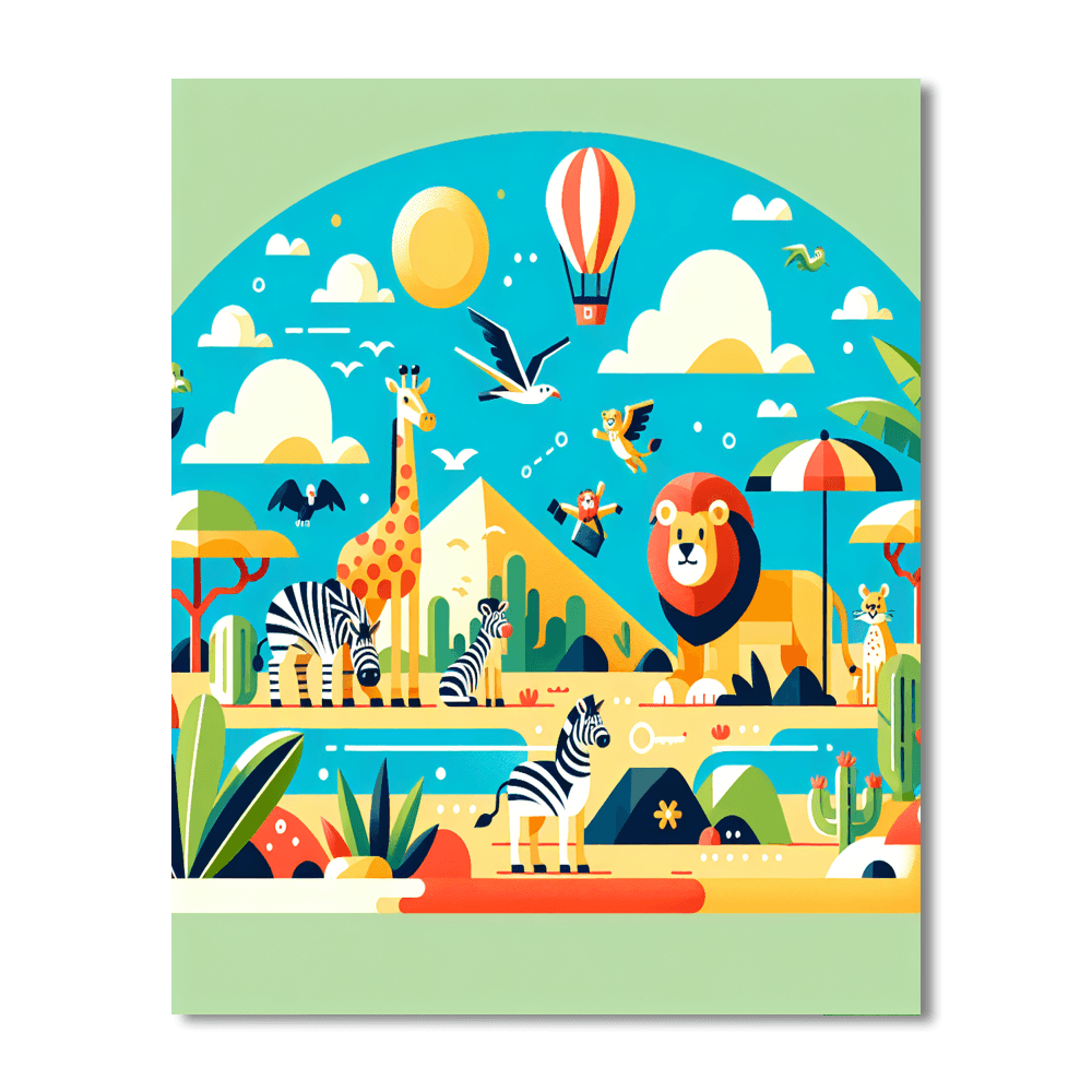 Curious Safari Adventure Number Painting