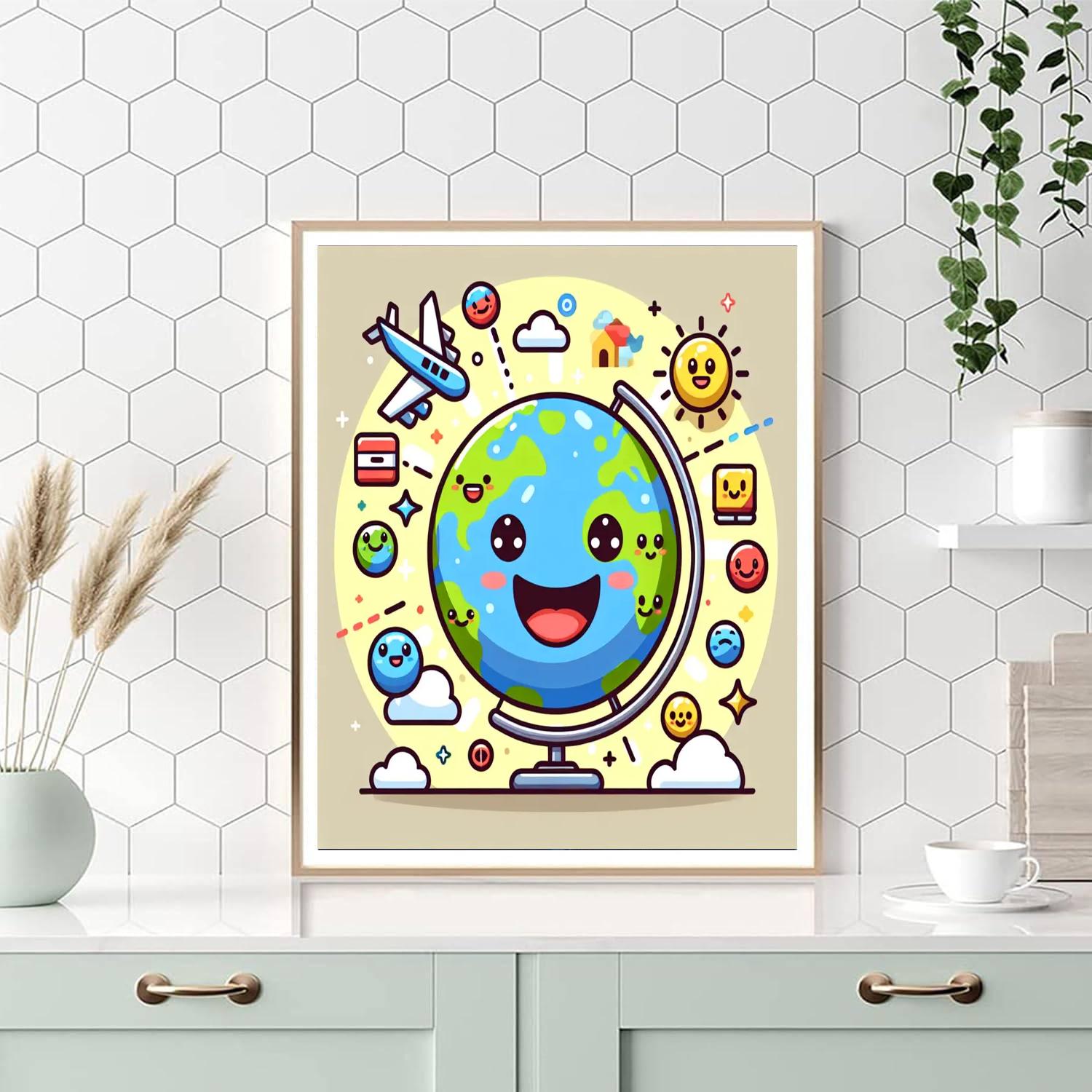 Glorious Globe Number Painting