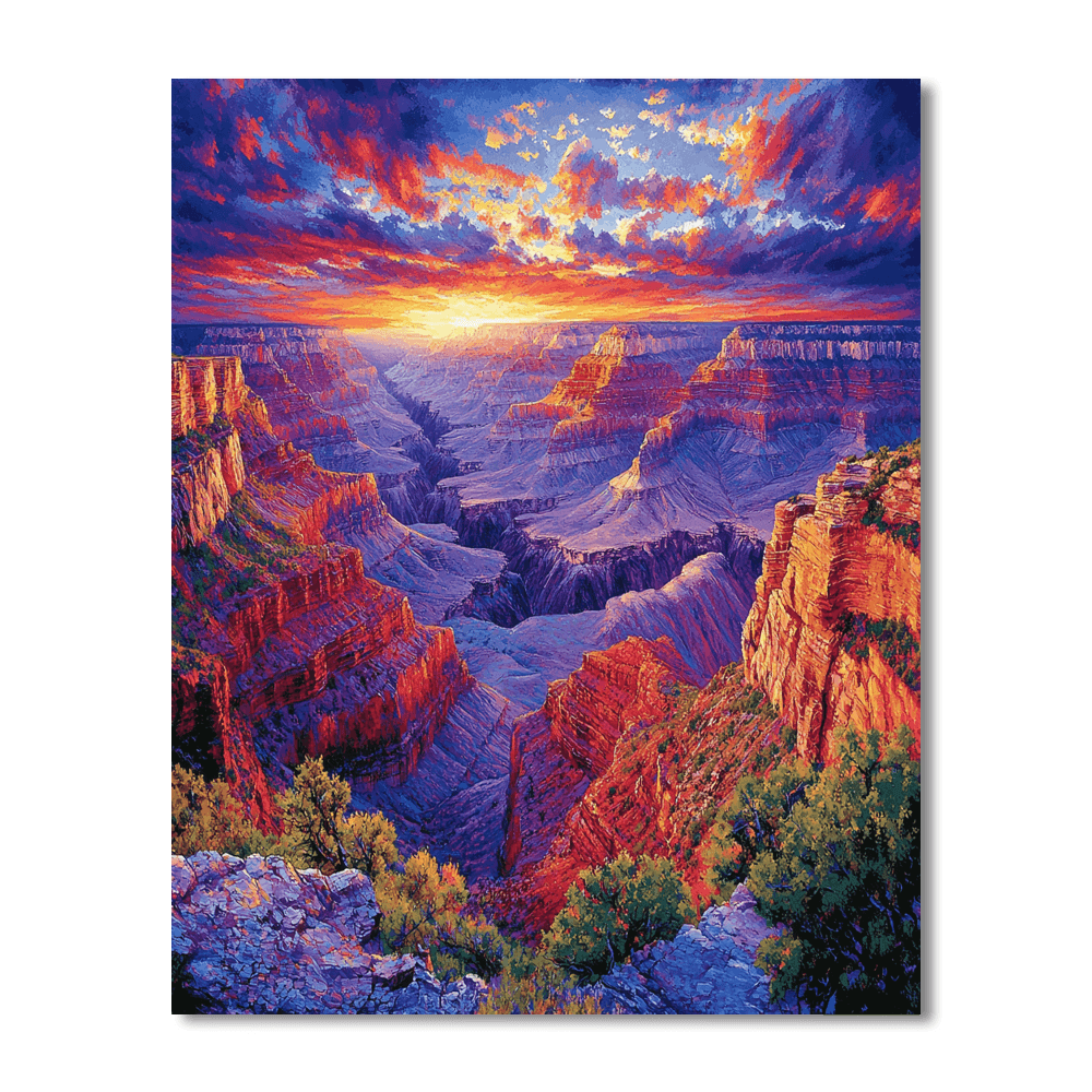 Thomas Moran Inspired Colorful Canyon  Paint By Color