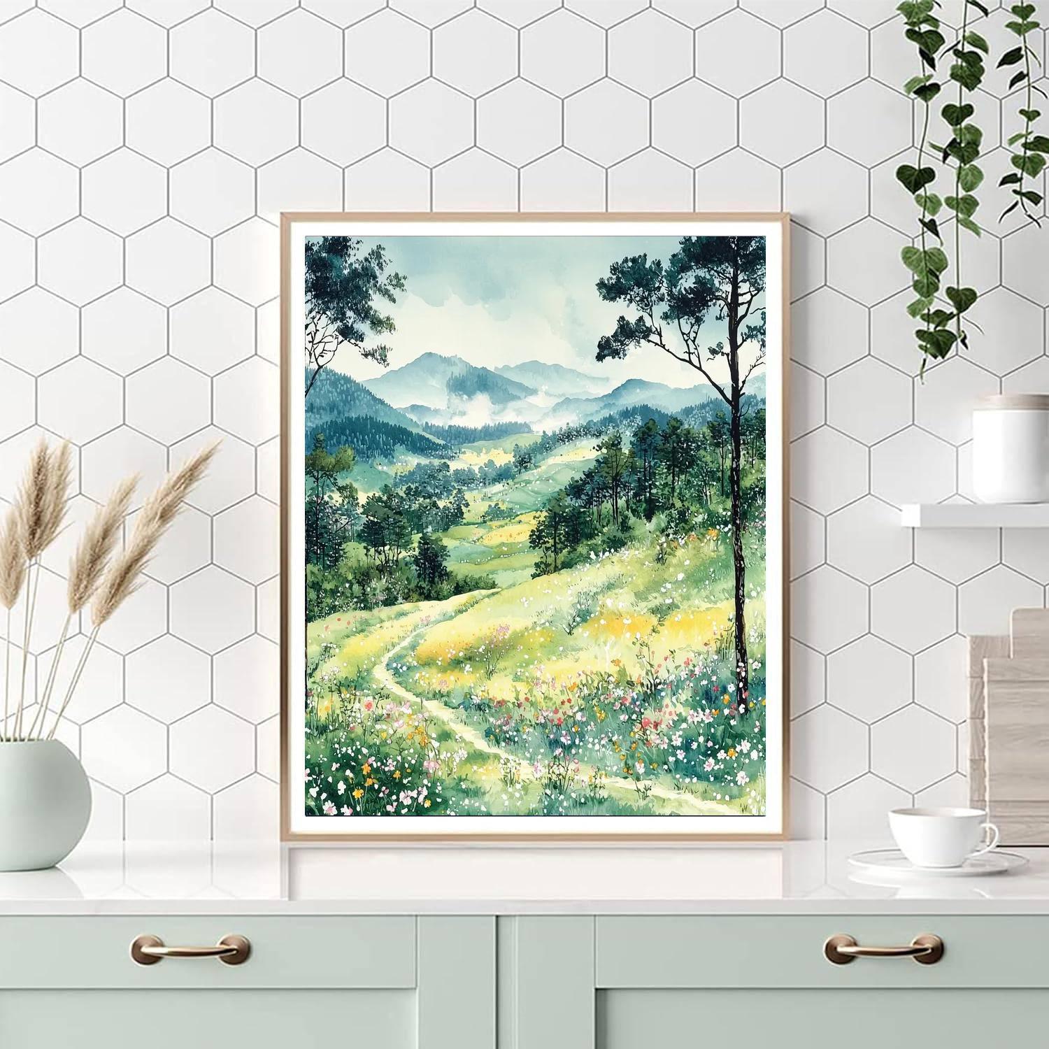 Utagawa Hiroshige Inspired Gentle Breeze Over Fields  Paint By Number