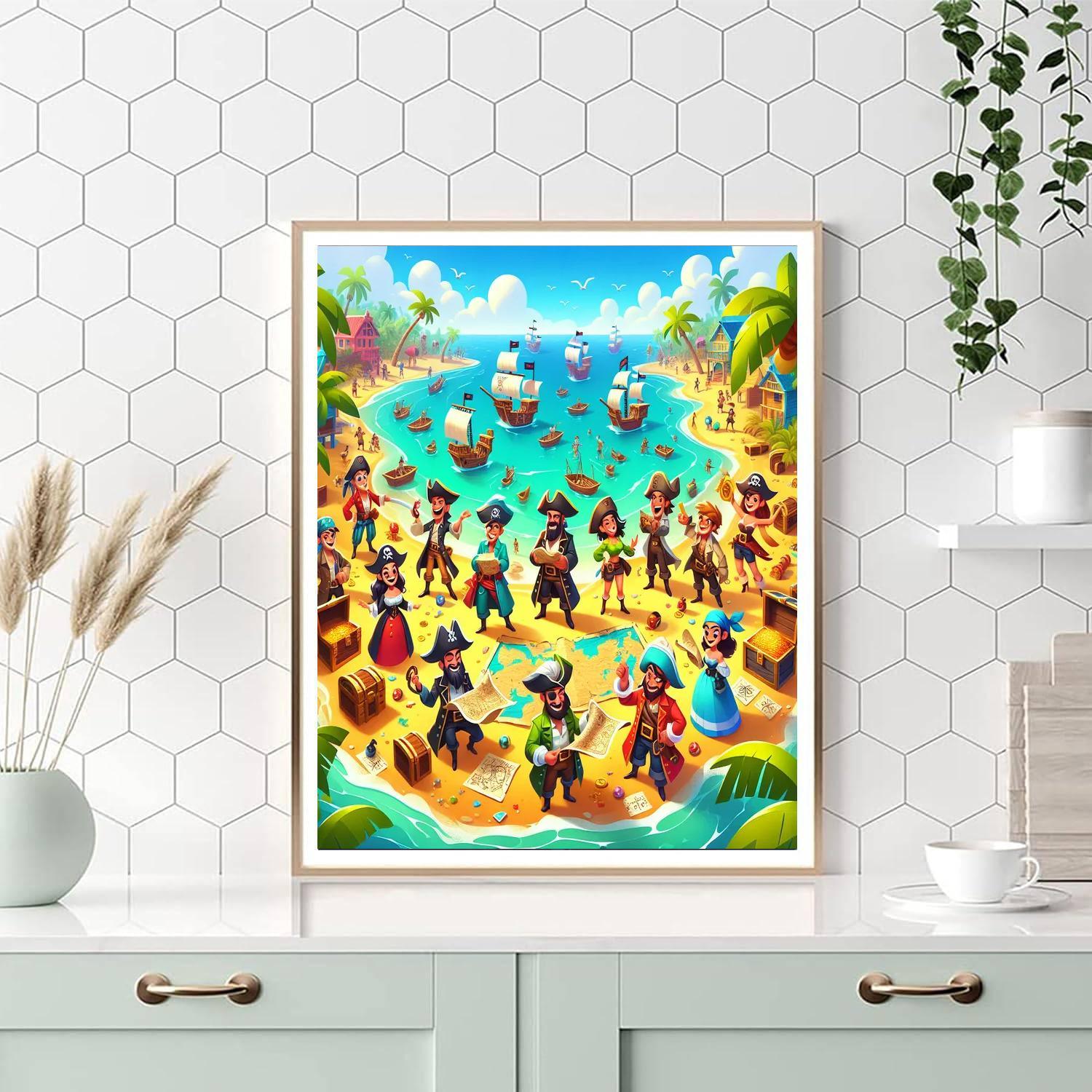 Pirate's Tropical Treasure Hunt Paint By Color
