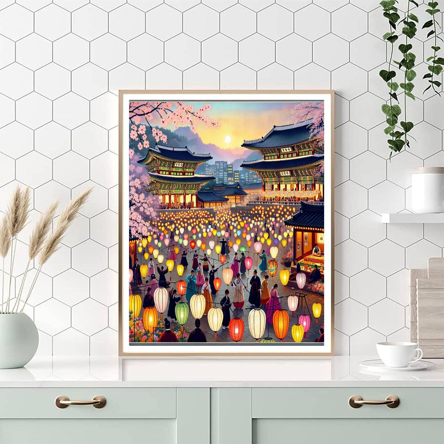 Korean Lantern Festival - Seoul Paint By Numbers Kits