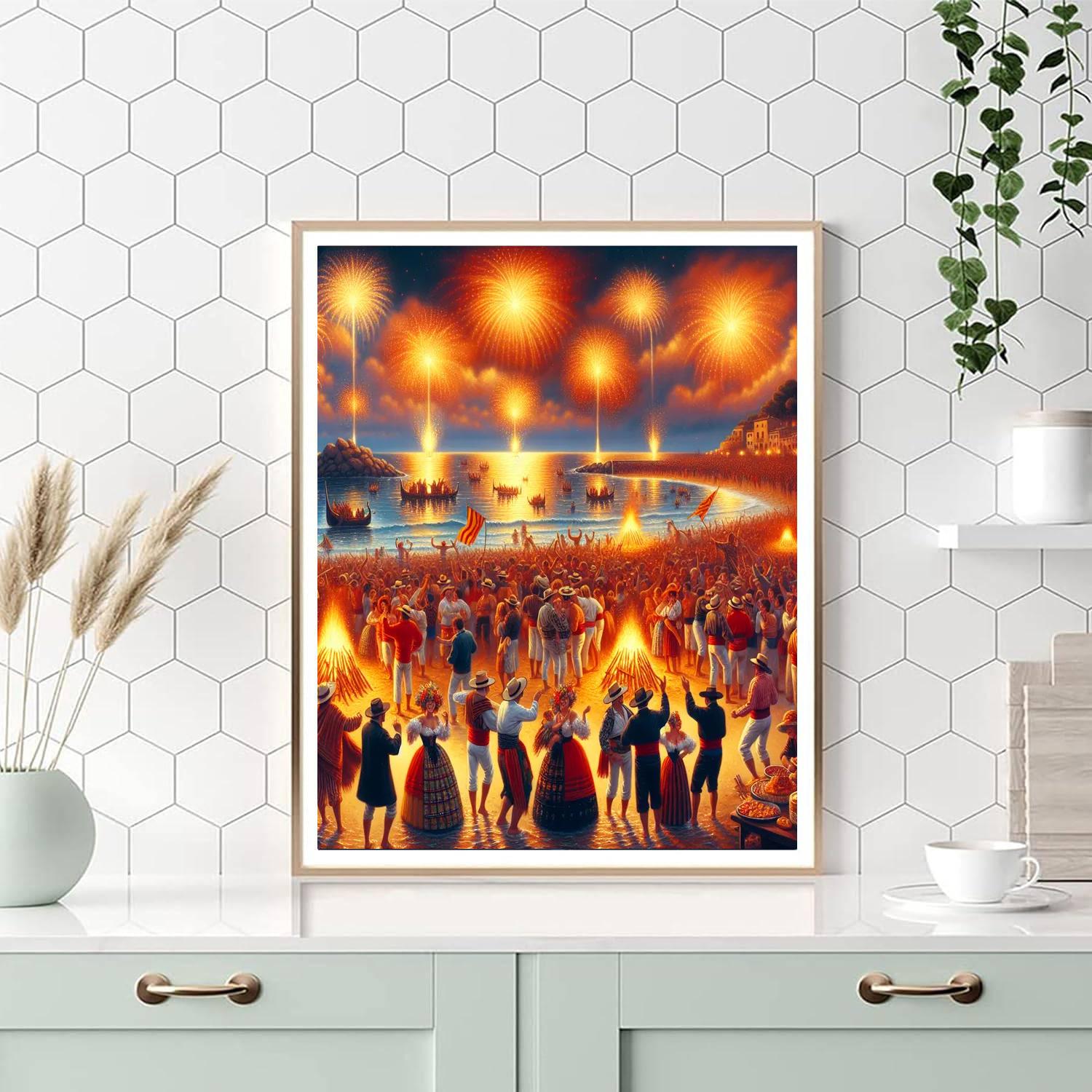 Festival Of Sant Joan - Barcelona, Spain Numbered Painting Kits