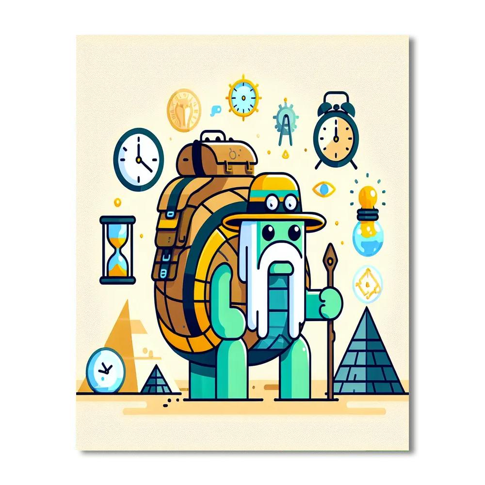 Turtle Time Traveler Paint By Numbers