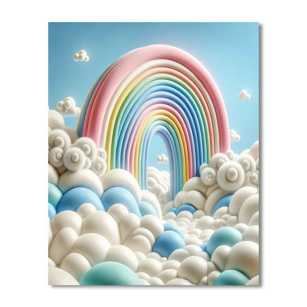 Pastel Rainbow Dreams For Kids Numbered Painting Kits