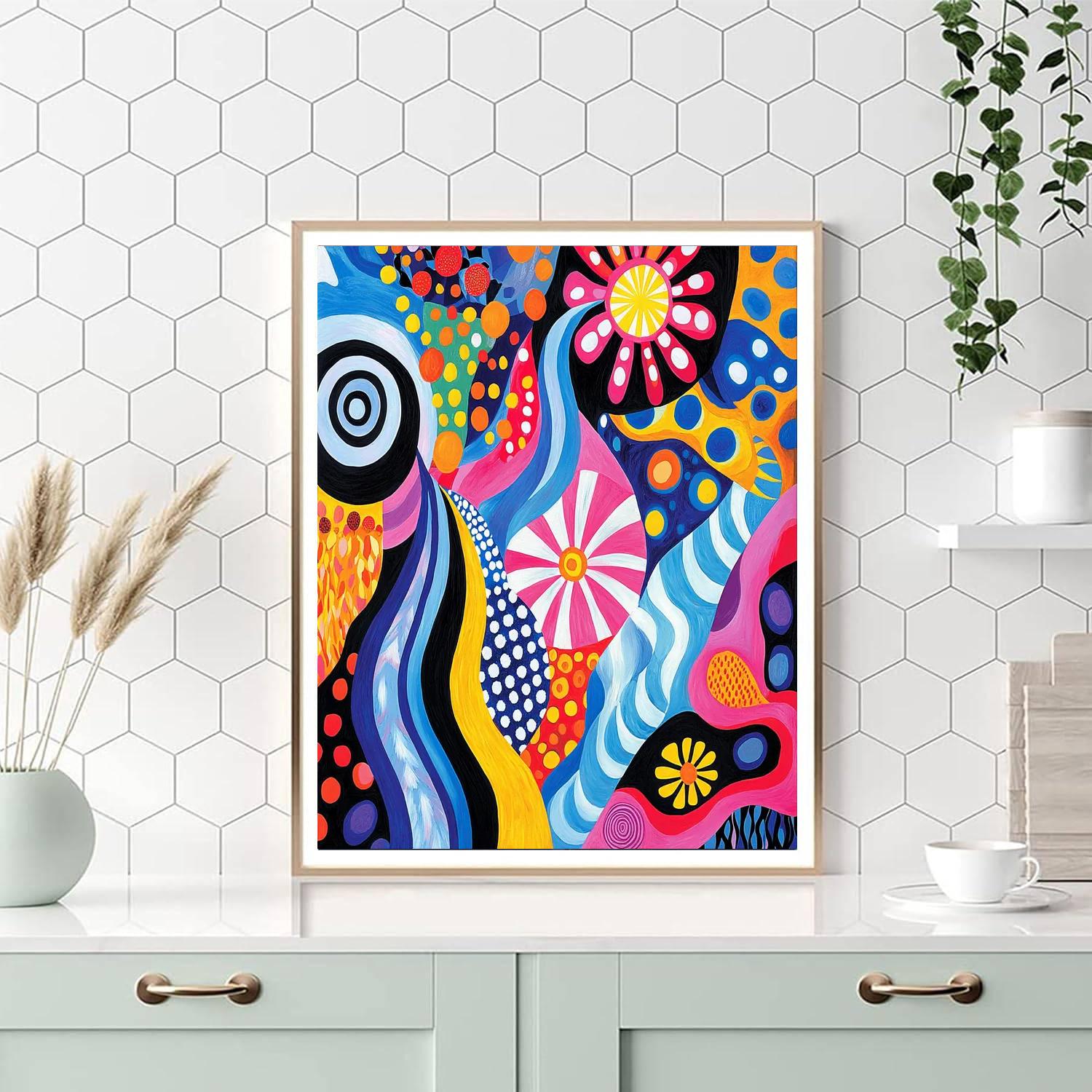 Paul Klee Inspired Vibrant Playfulness  Painting Number Kit