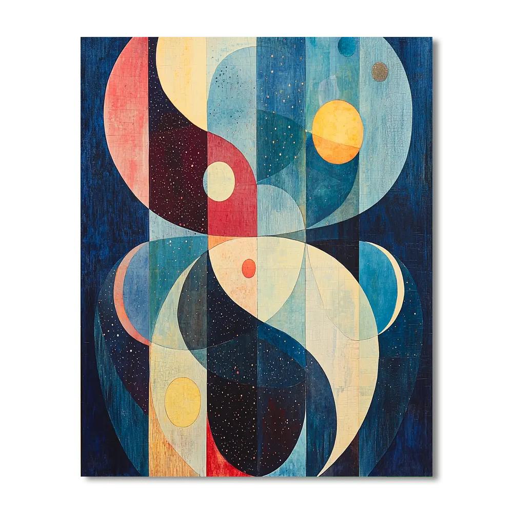 Paul Klee Inspired Whimsical Cosmos Harmony  Number Painting