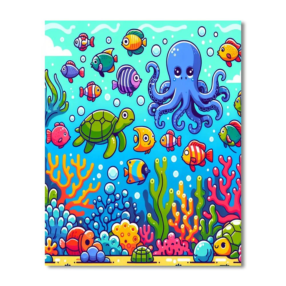 Underwater Coral Safari Painting Number Kit