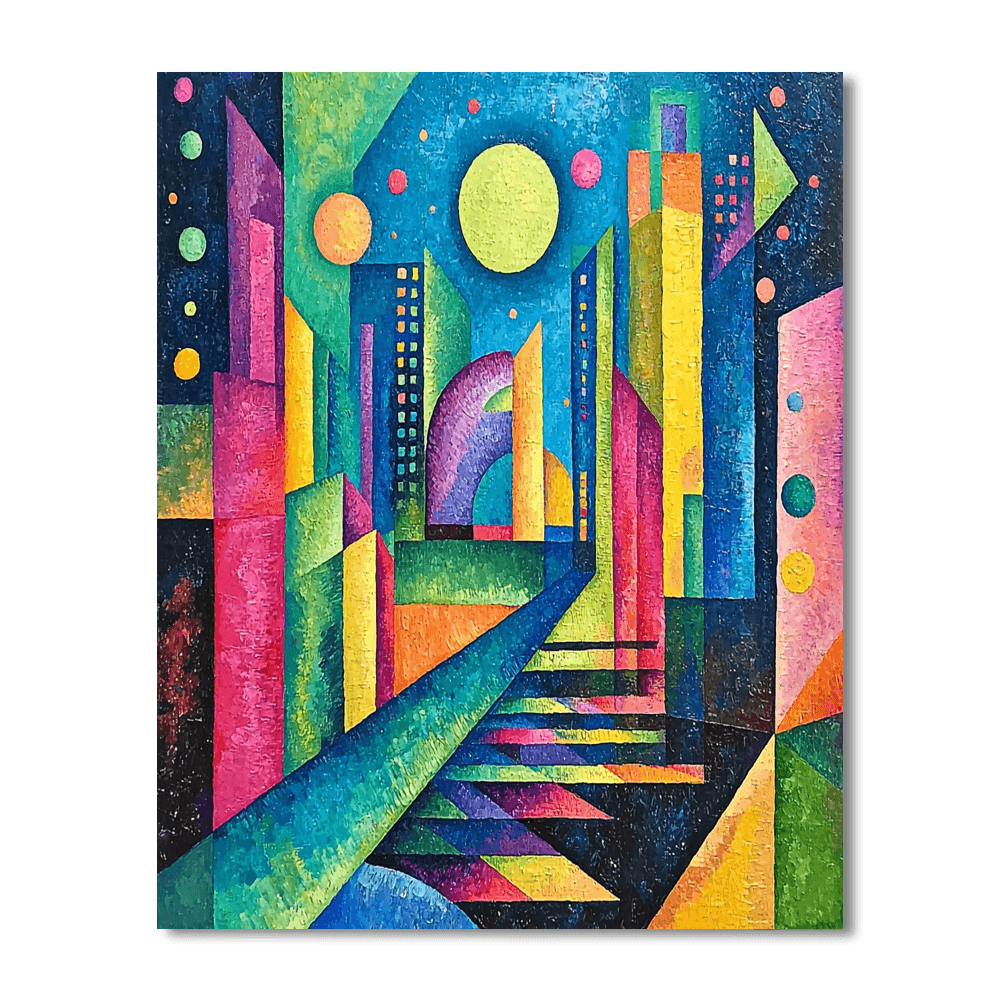 Wassily Kandinsky Inspired Futuristic City Vision  Paint By Numbers Kits