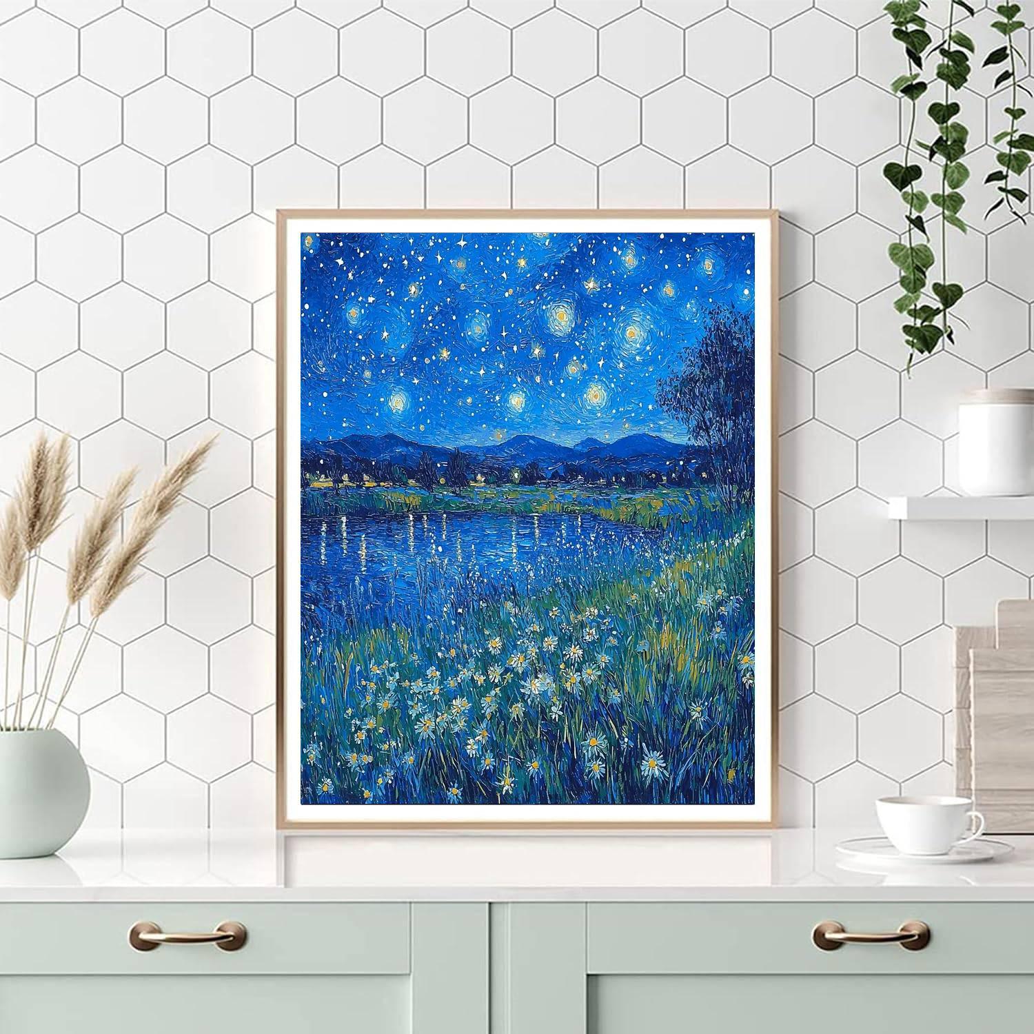 Van Gogh Inspired Celestial Meadows  Painting By Numbers Kit