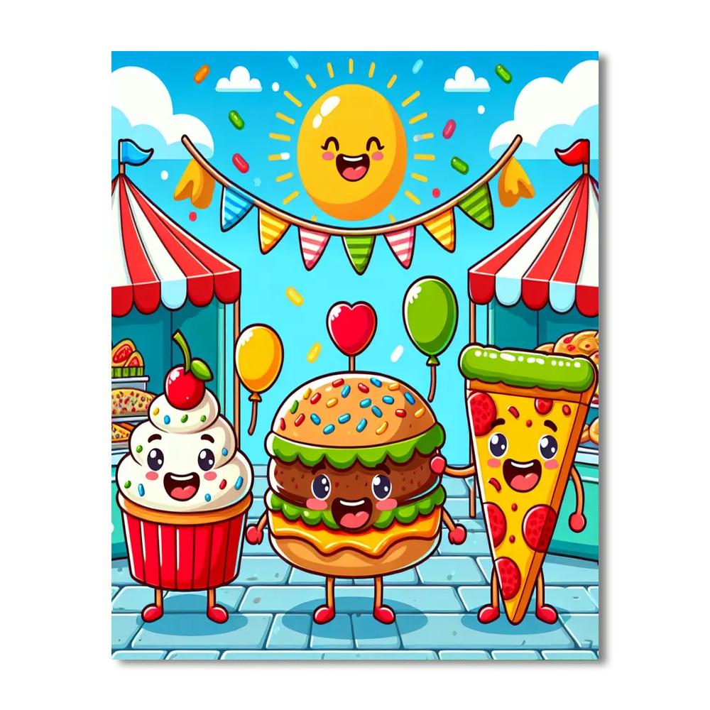 Fantastic Food Festival Paint By Numbers