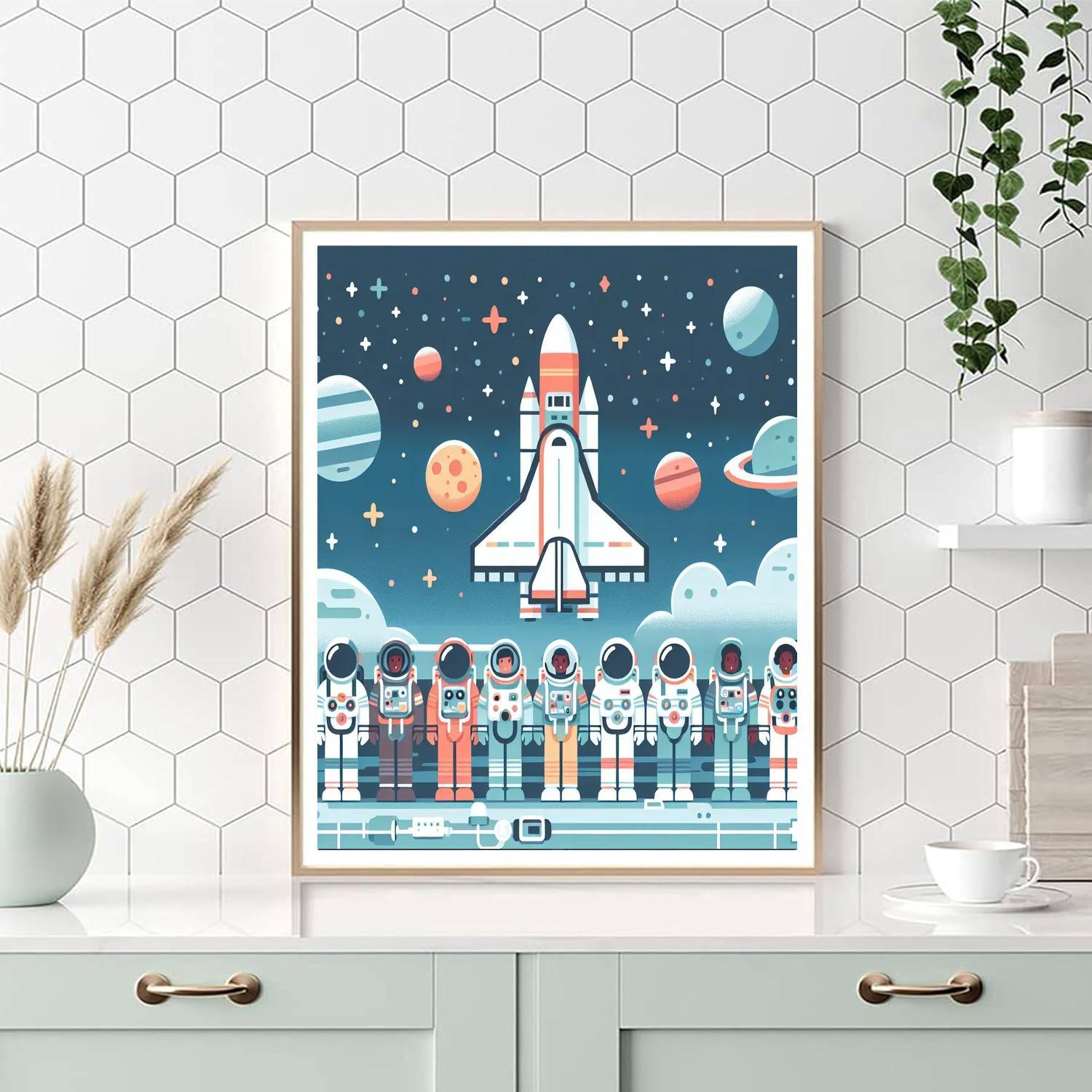 Outer Space Rescue Mission DIY Paint By Numbers