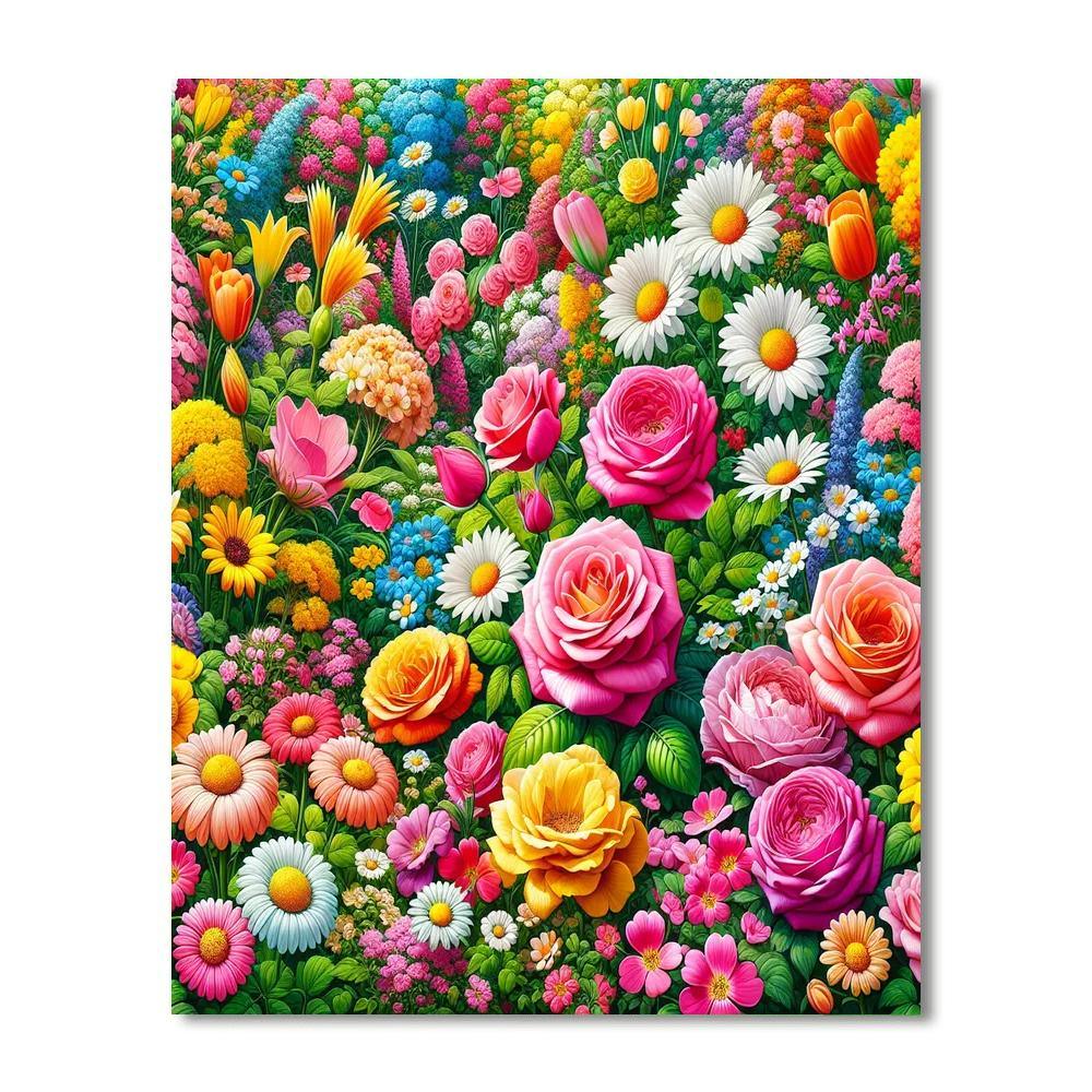 Vibrant Garden Delight Numbered Painting Kits