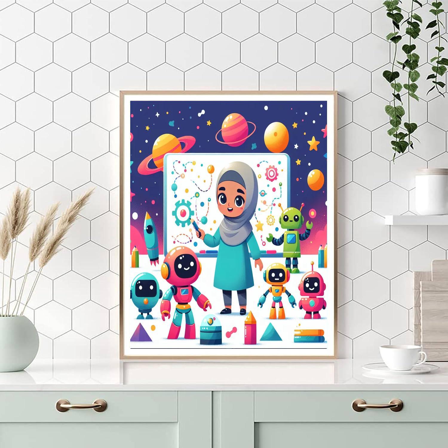 Robot Universe Exploration Paint By Number