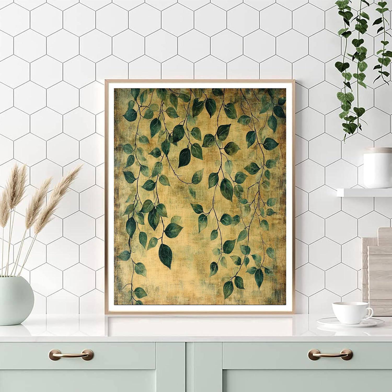 Leonardo Da Vinci Inspired Nature's Harmony: A Study In Leaves And Vines  Numbered Painting Kits