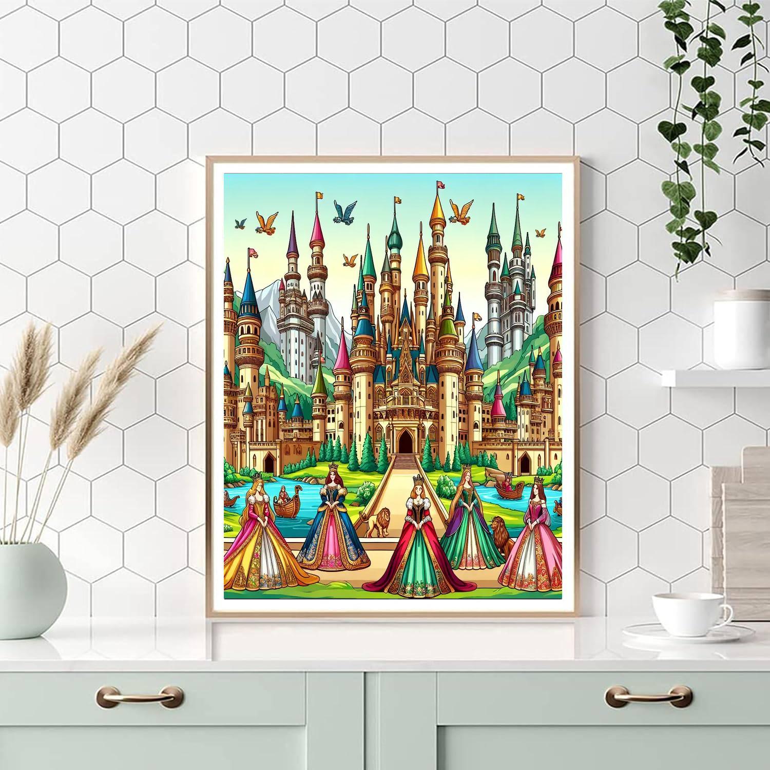 Royal Kingdom With Castles And Queens Paint By Number
