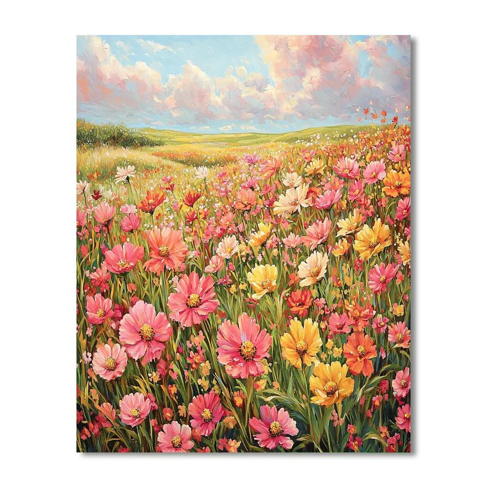 Georgia O'Keeffe Inspired Enchanted Floral Field  Paint By Numbers