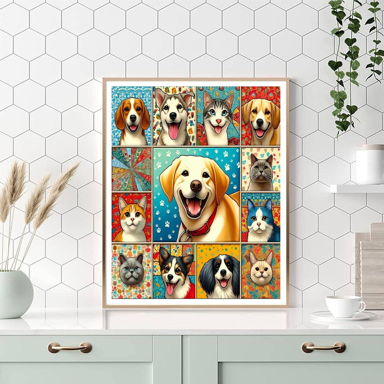 Cheerful Pet Portraits DIY Paint By Numbers
