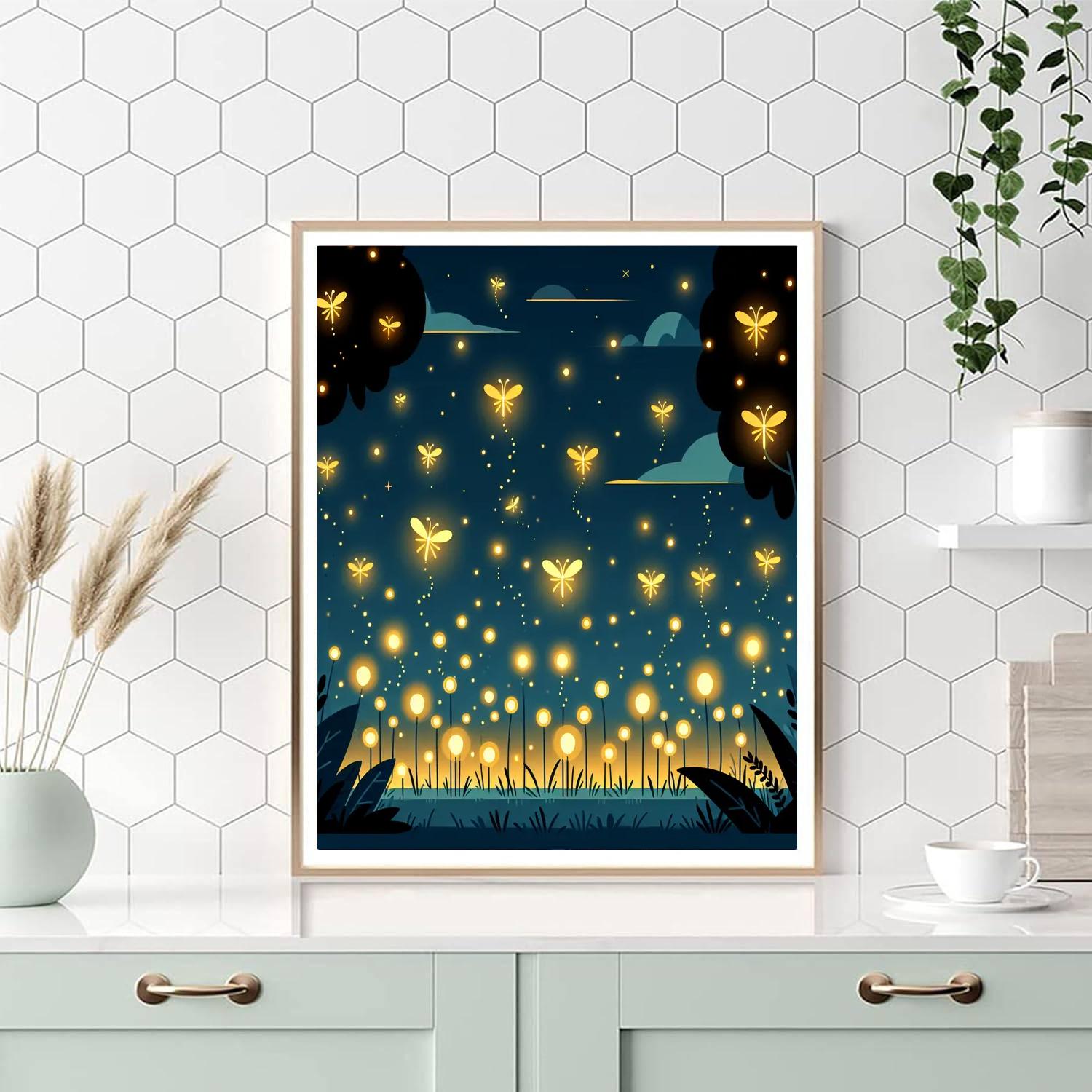 Friendly Firefly Garden Paint By Numbers Art
