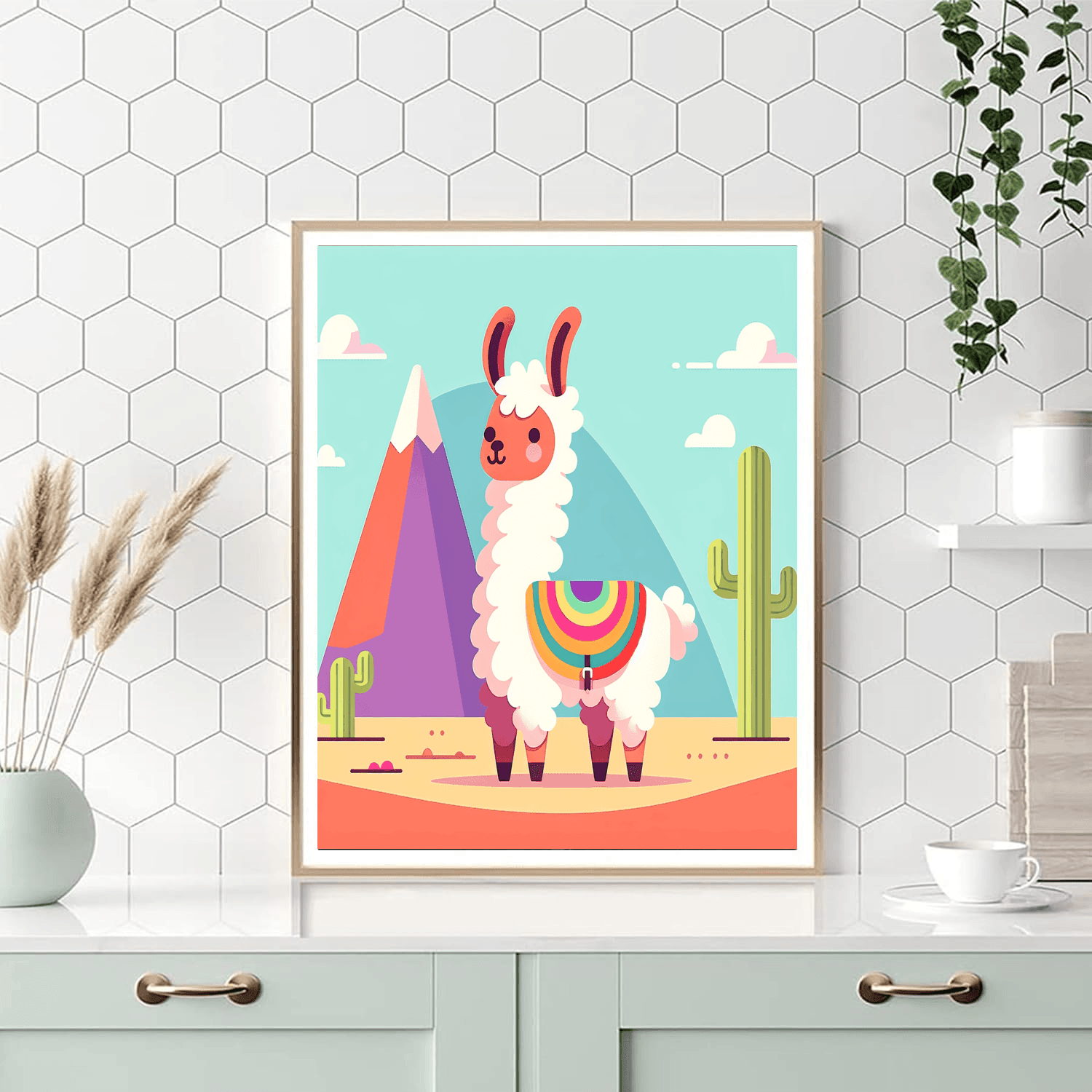 Lively Llamas Number Painting