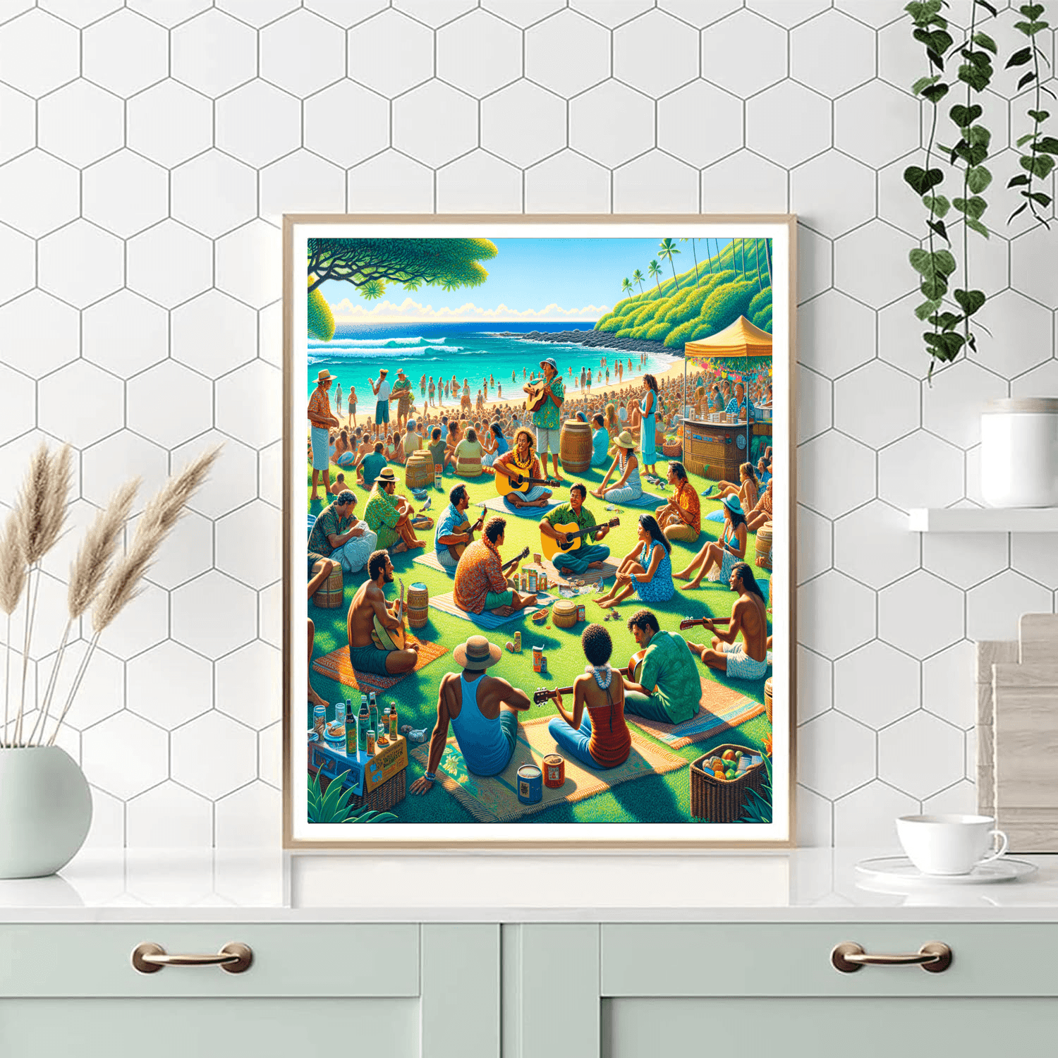 Hawaiian Slack Key Guitar Festival Painting By Numbers Kit