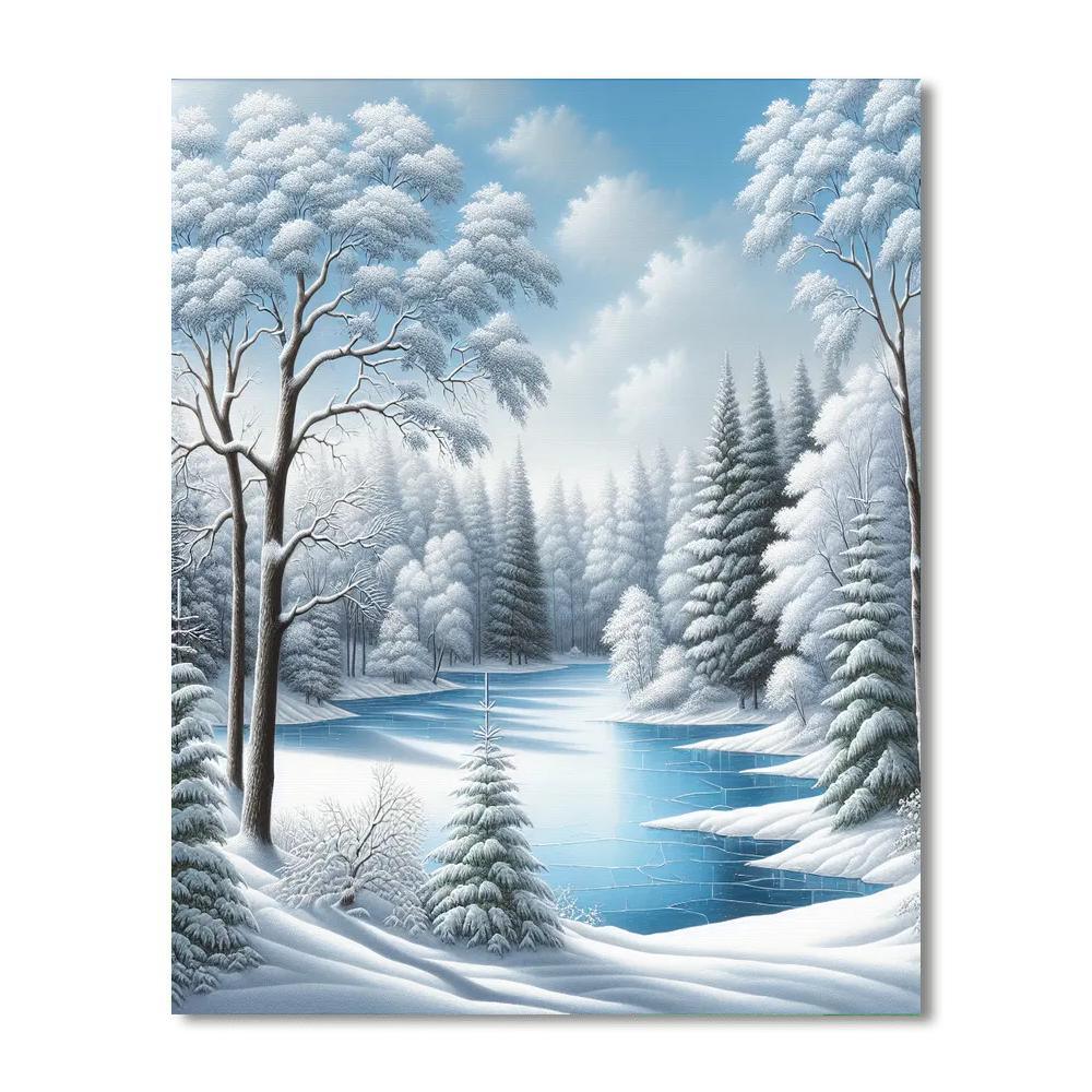 Mystical Winter Wilderness Paint By Numbers Art