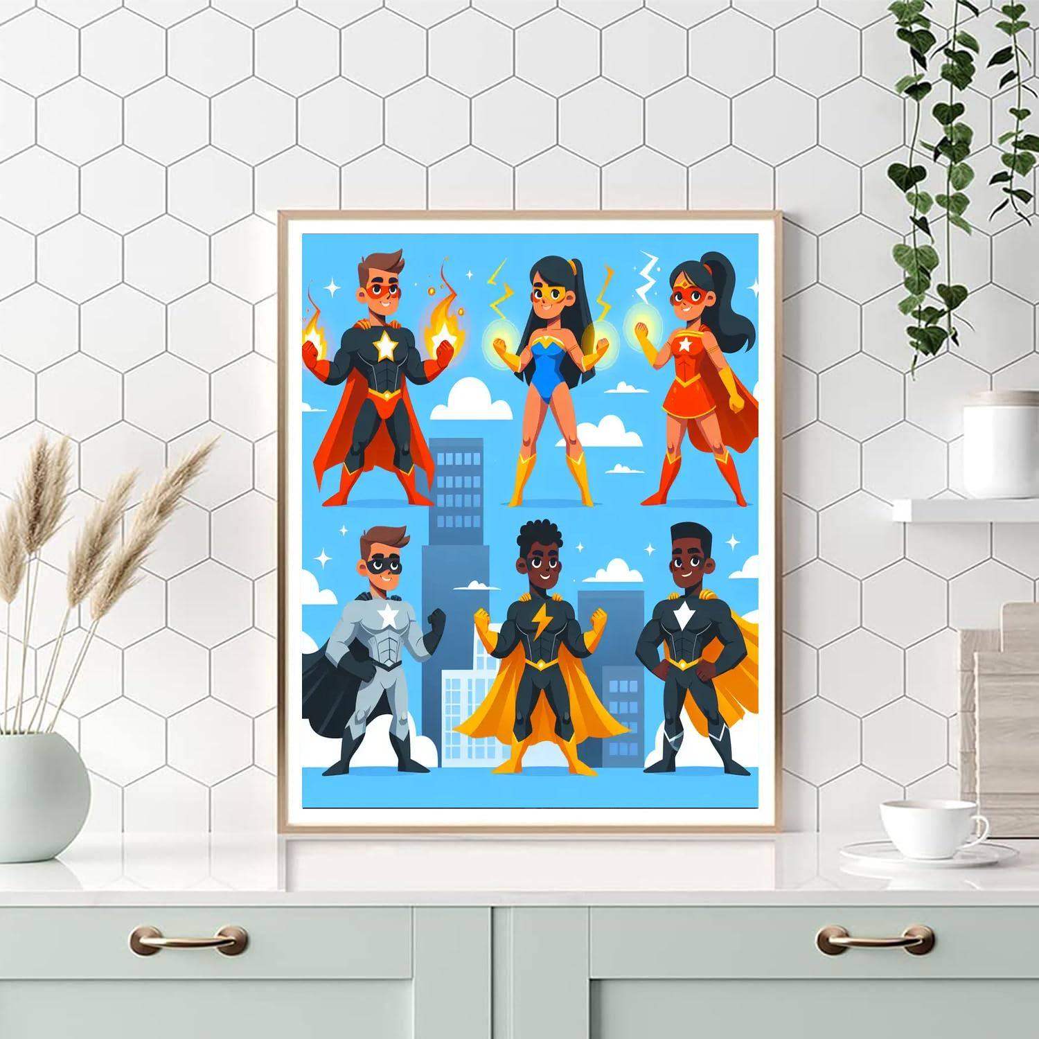 Superhero Action Squad DIY Paint By Numbers
