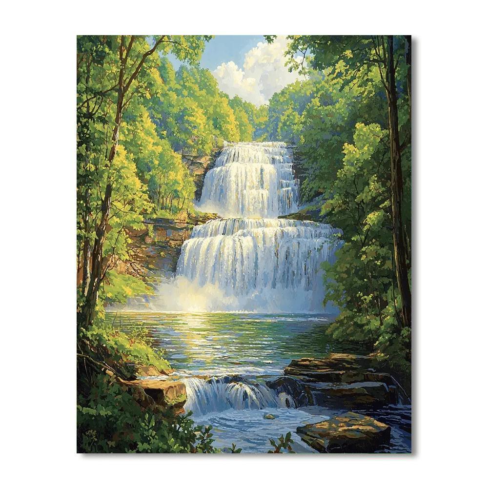 Georges Seurat Inspired Cascading Cascades  Paint By Numbers