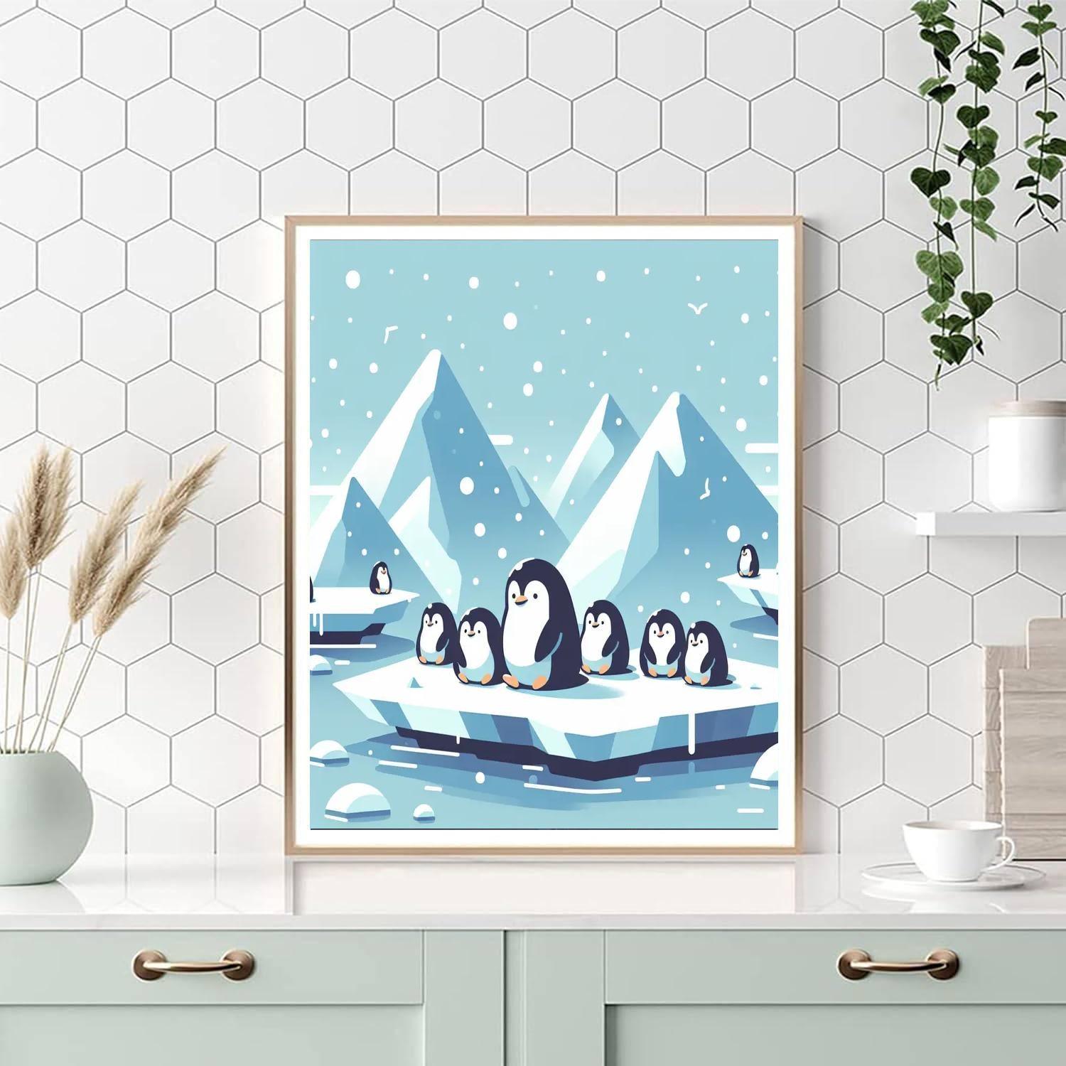 Peaceful Penguins Paint By Numbers Art