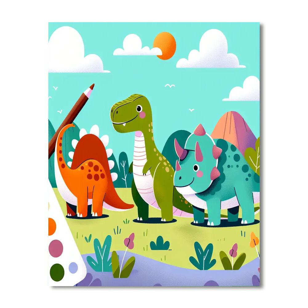 Fun Dinosaurs Paint By Number