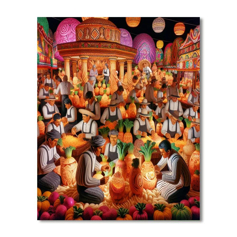 The Night Of The Radishes Painting Number Kit