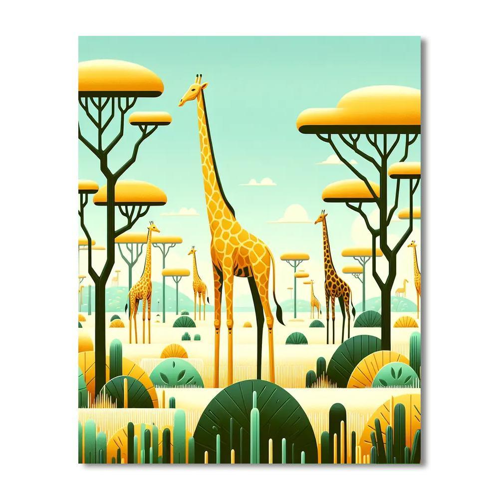 Gigantic Giraffes Numbered Painting Kits