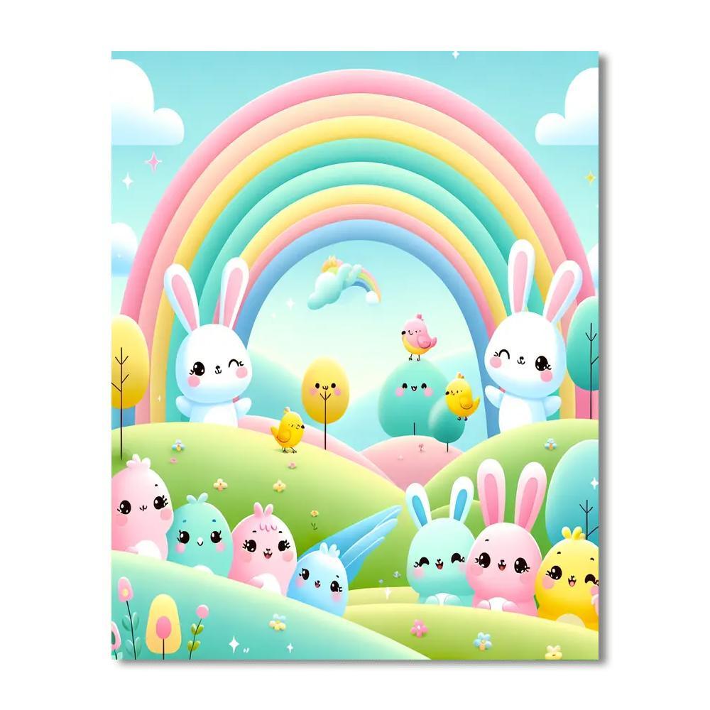 Rainbow Dreamland DIY Paint By Numbers