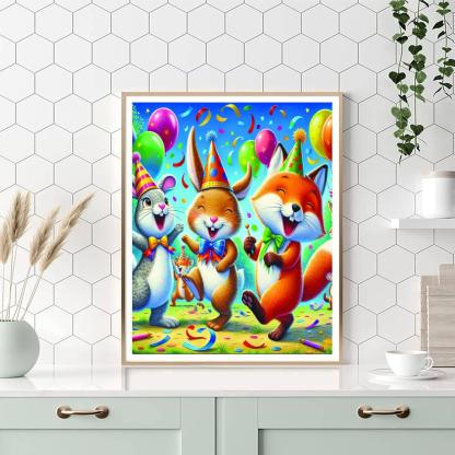 Joyful Animal Party Numbered Painting Kits