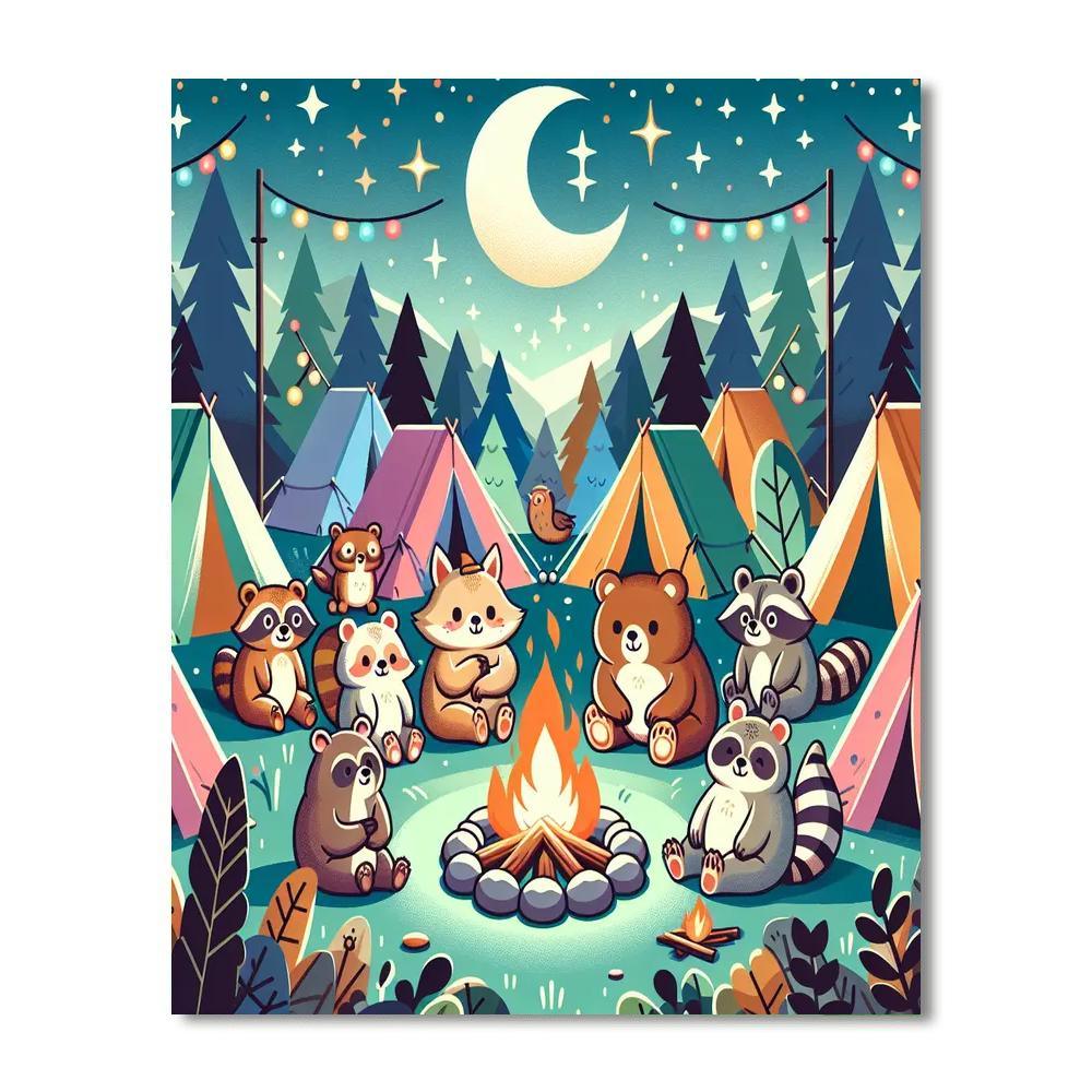 Cuddly Creatures' Campout Paint By Numbers Kits