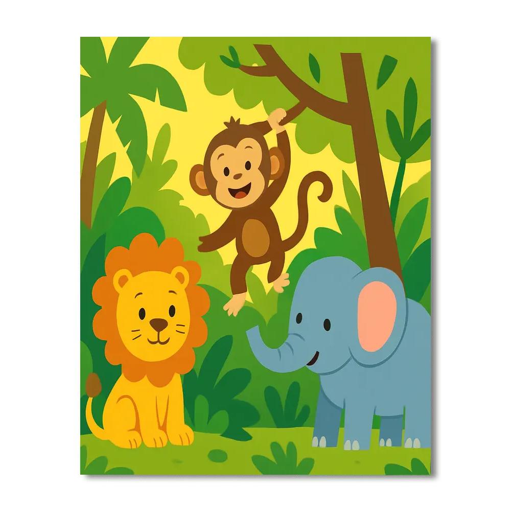 Jungle Adventure Friends Paint By Numbers