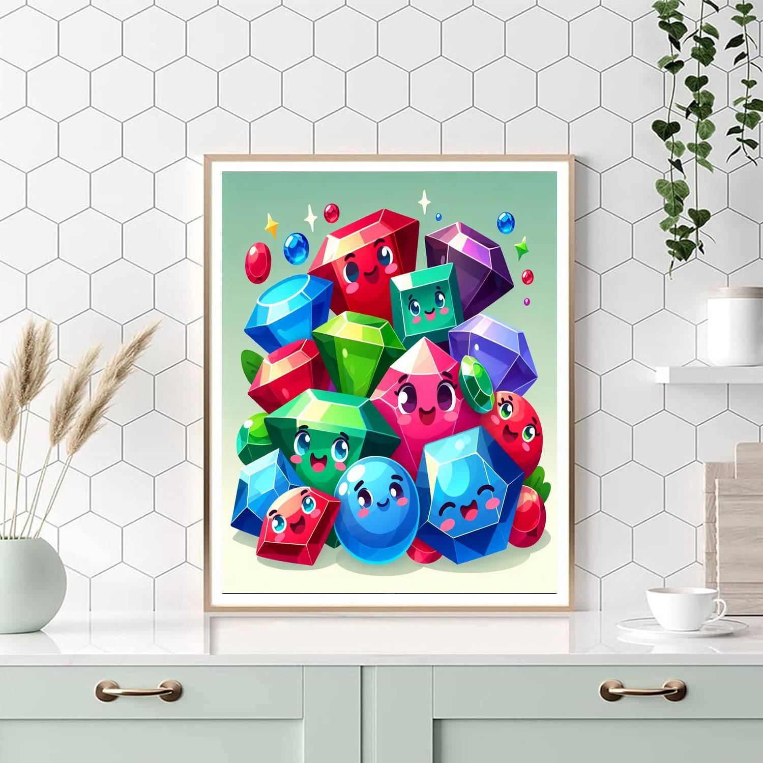 Glittering Gems Paint By Numbers Art